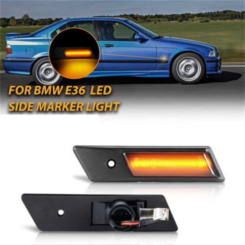 

For BMW E36 E34 E32 Smoked/Clear LED Front Fender Bumper Side Marker Indicator Lights