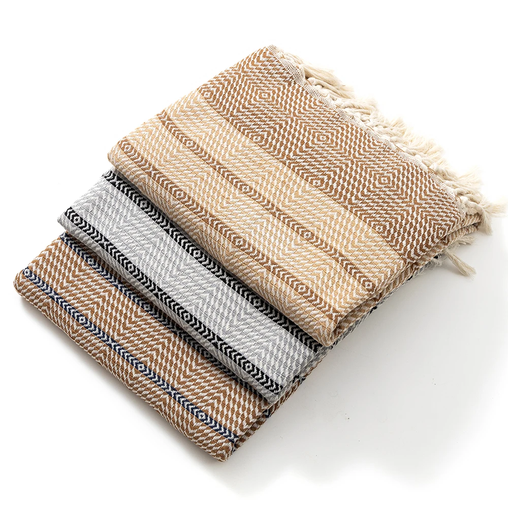 1 قطعة بطانية قطن تركية ناعمة ومريحة أريكة عكسها بطانية مريحة للغاية مكتب قيلولة أريكة بطانية بطانية خفيفة الوزن #3