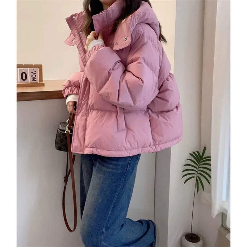 Fashion New Cotton Coat Women's Autumn And Winter New Loose Joker Hooded Padded Warm Down Cotton Padded Short Coat Women's Top