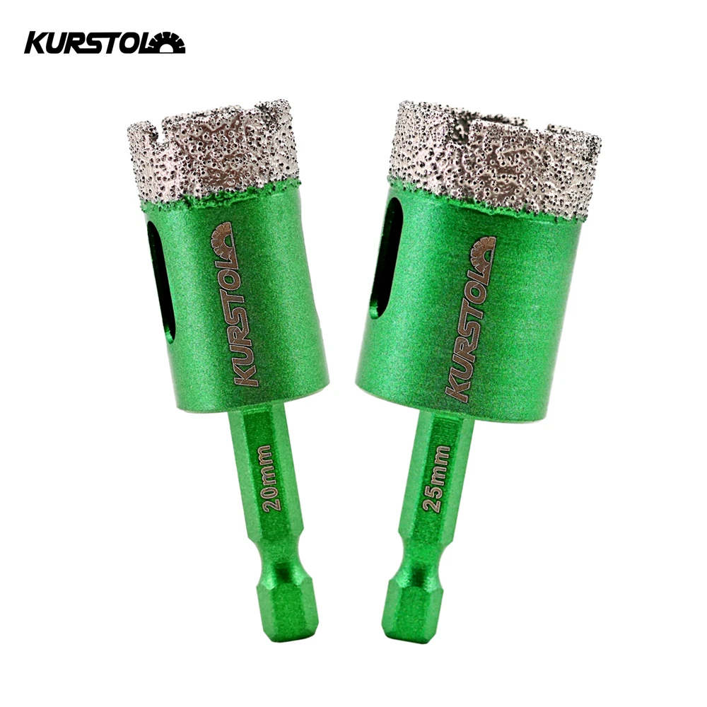 KURSTOL Diamond Drilling Core Bits 1pc Dia 20/25mm Cutter Porcelian Tile Hole Saw Ceramic Marble Quick Fit Shank Stone Hole Bits