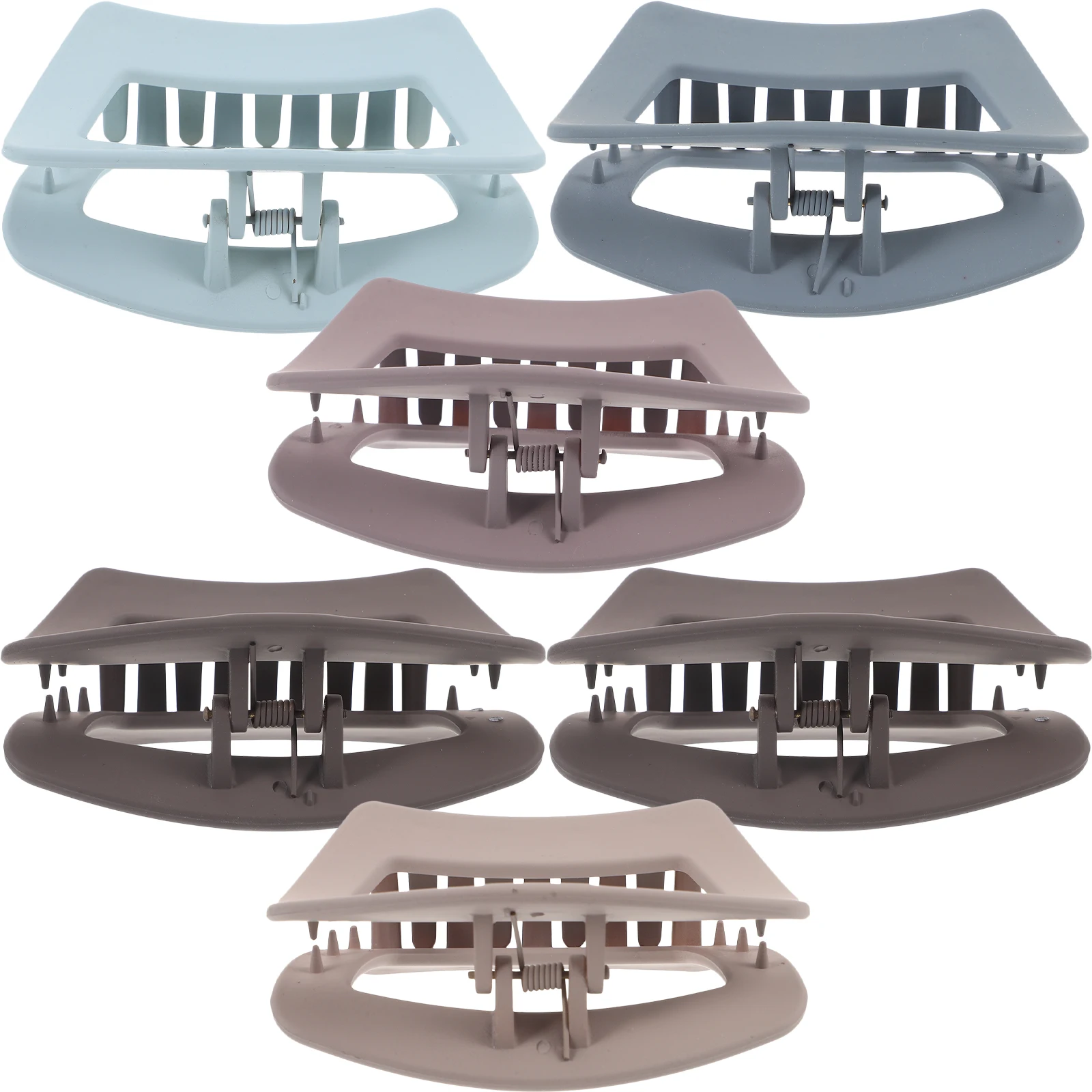 

6Pcs Women Hair Claw Clips Plastic Durable Jaw Clips Lightweight Hair Clamp Multipurpose Shower Cooking Accessories