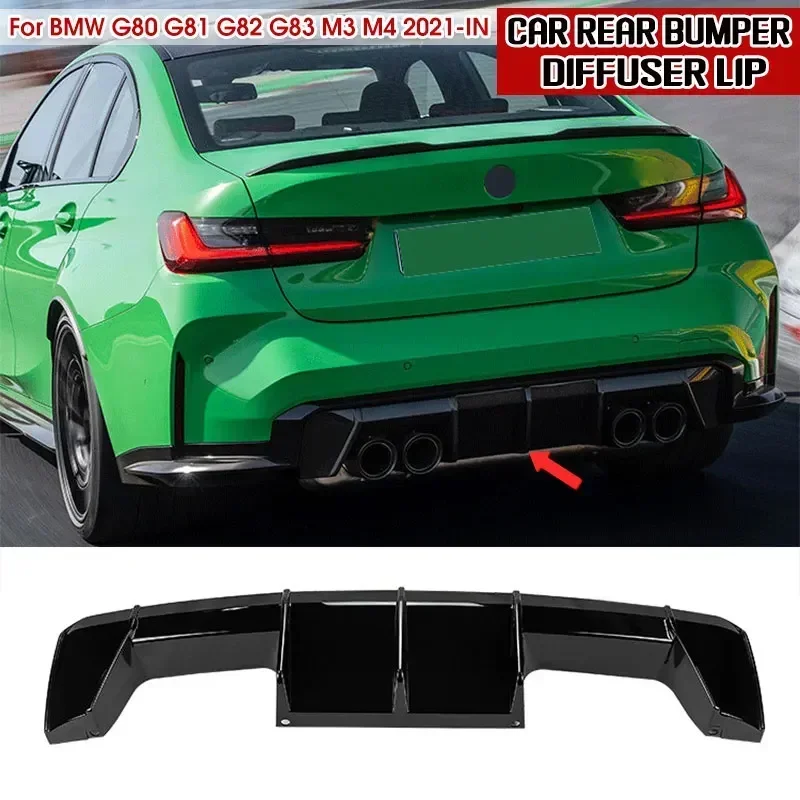 Dry Carbon Fiber Car Rear Bumper Lip Diffuser Spoiler Side Splitters Apron For BMW G80 G81 G82 G83 M3 M4 2021- Rear Diffuser Lip