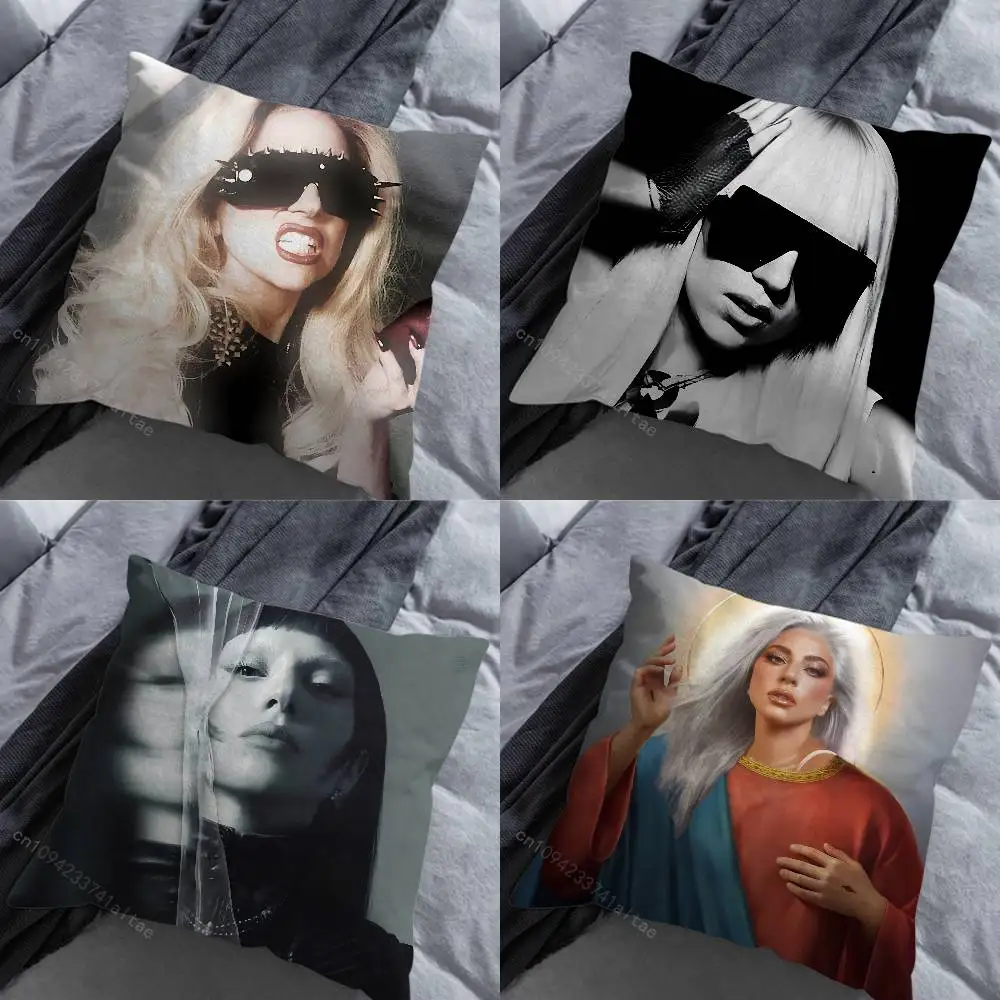 

Singer L-Lady G-Gaga Cool Pillowcase for Sofa Room Office Decor Printing Merchandise All-Match Cushion Cover