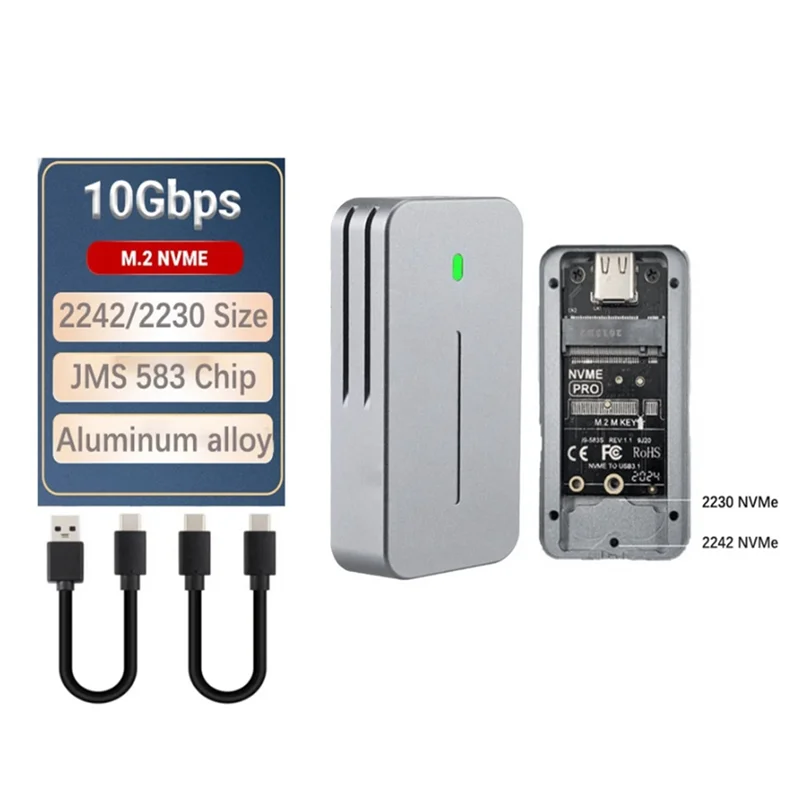 ¡Nuevo! !2230 2242 M.2 Nvme carcasa Nvme a adaptador USB caja M.2 10Gbps USB3.1 Gen 2 Pcie M2 SSD funda para 2230 2242 unidad Dura