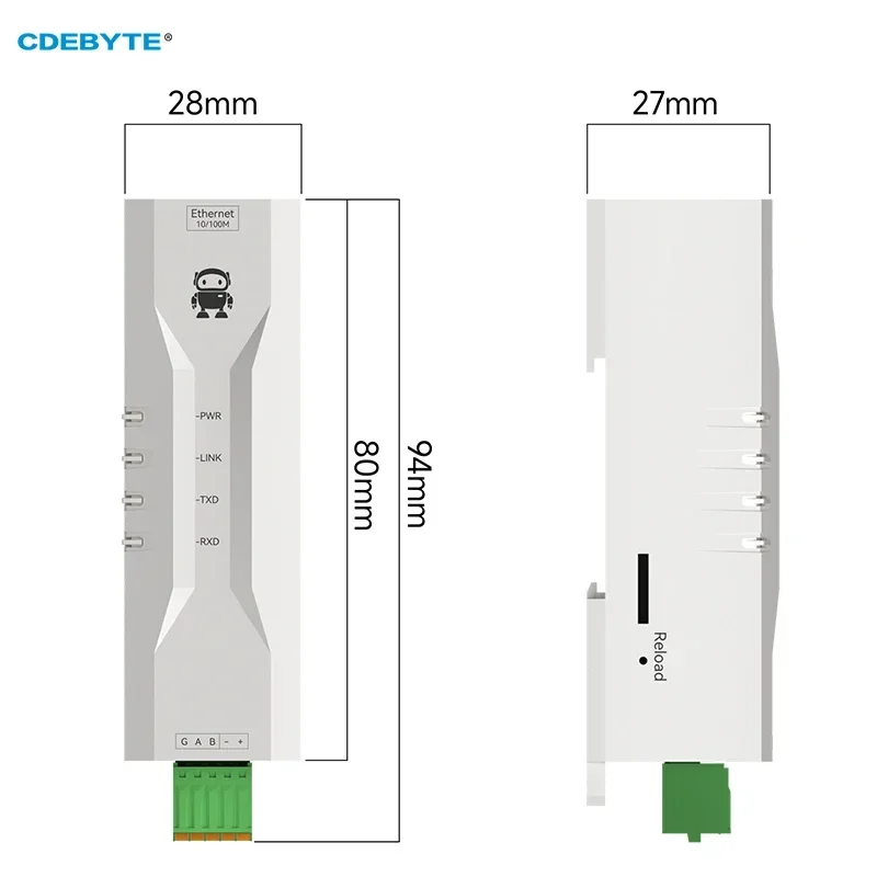 RS485 to Ethernet Serial Port Server CDEBYTE NE2-D11 Ultra Small Volume MQTT Communication ModBus Gateway TCP/IP to RTU DC 8-28V