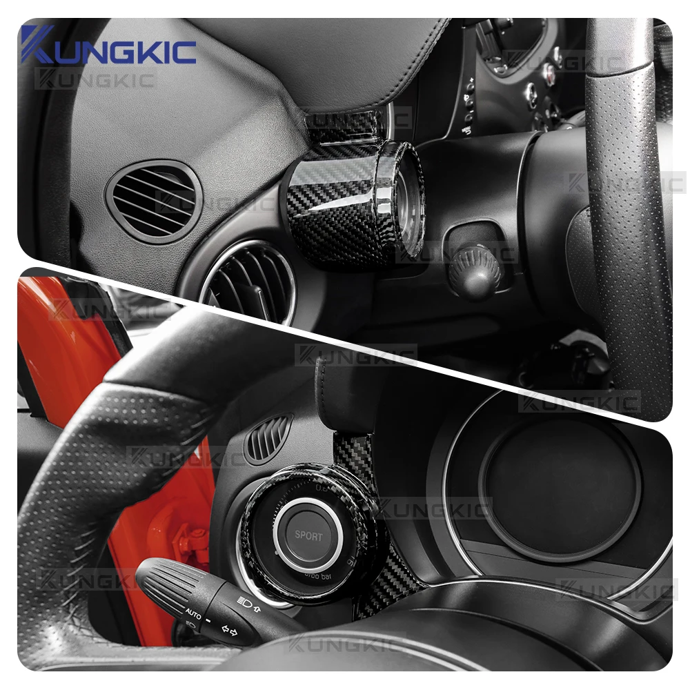 

Для Abarth 595 695 595C 695C 2012-2020 2021 2022 2023 2024 Наклейка из настоящего сухого твердого углеродного волокна LHD Boost Gauge Cover Trim