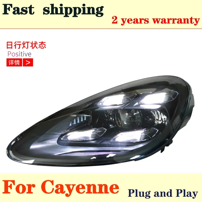 

One Set for Porsche Cayenne 958 FULL LED Head light 2011-2014 Headlights Cayenne DRL Turn Signal High Beam Angel Eye Head Lamp