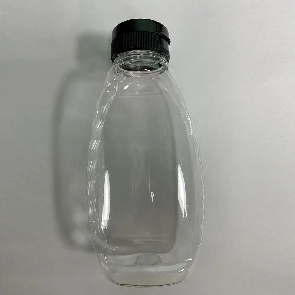 2 PCS Clear Plastic Honey Bottles (10oz) – Skep Style Jar, Squeeze Dispenser, Leak-Proof Flip Top Lids for Storing & Dispensing