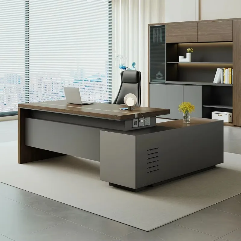 تخصيص أثاث المكاتب الحديثة L-شكل رئيس الجدول مدير الكابلات الجدول اجتماع الجدول مكتب مدير الحديث مع إدارة الأسلاك