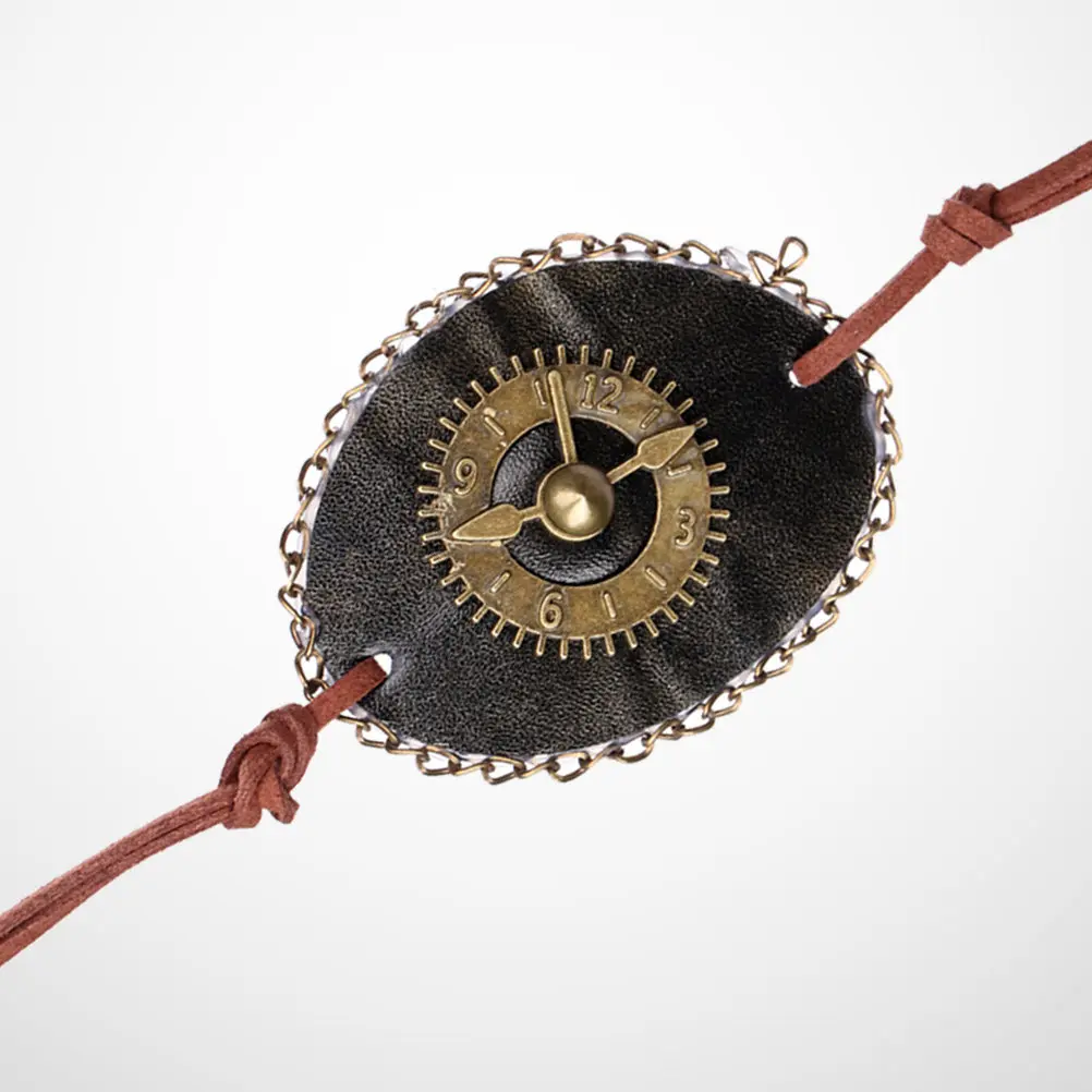 

Steampunk Pirate Eye Mask Lace PU Gear Shape Decoration Single Eye Patch for Halloween Masquerade Cosplay Photography