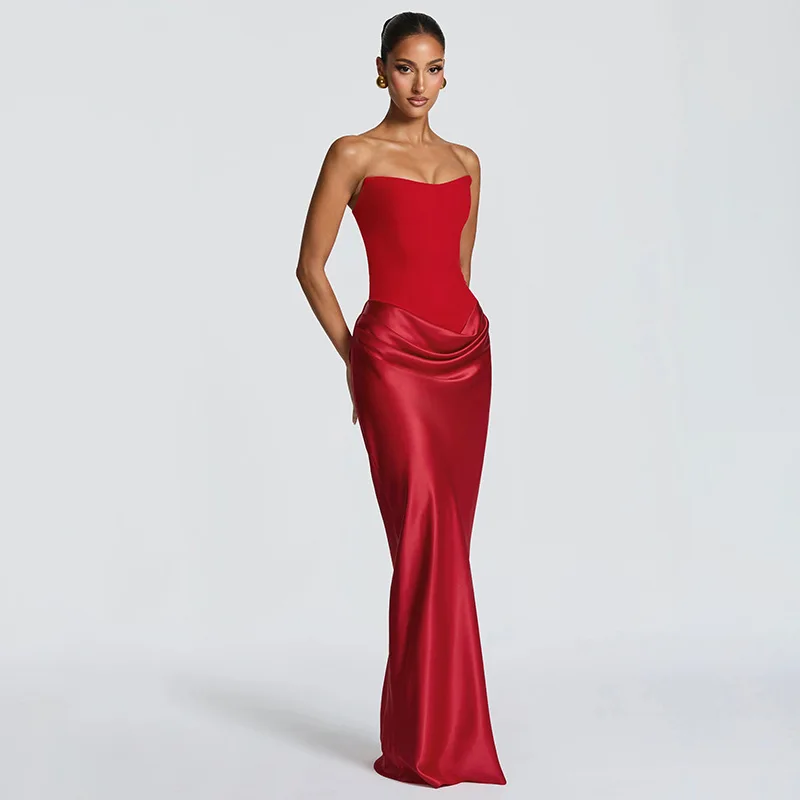 2026 Sommer Neues Elegantes Ärmelloses Figurbetontes Kleid für Damen mit Bandverzierung Formelles Bodycon-Kleid – Detail 32