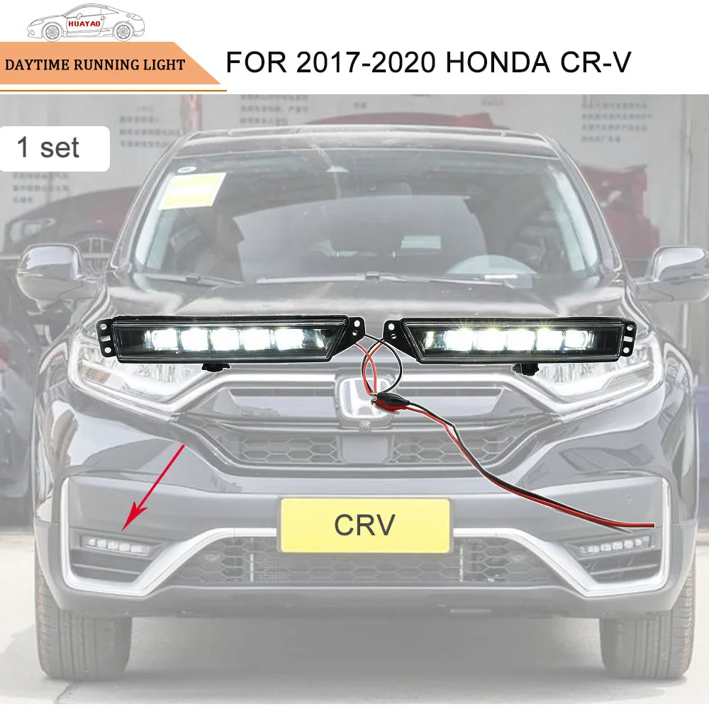 

For 2017-2020 Honda CRV 1 Pair LED Daytime Running Lights Front Bumper Light Car Light Modification Part Number 33950-T4N-H01