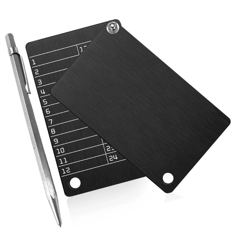 تشتمل مجموعة المحفظة الدائمة المصنوعة من الألومنيوم على محفظتين وأداة نقش لاتفاقية BIP39 896C #2