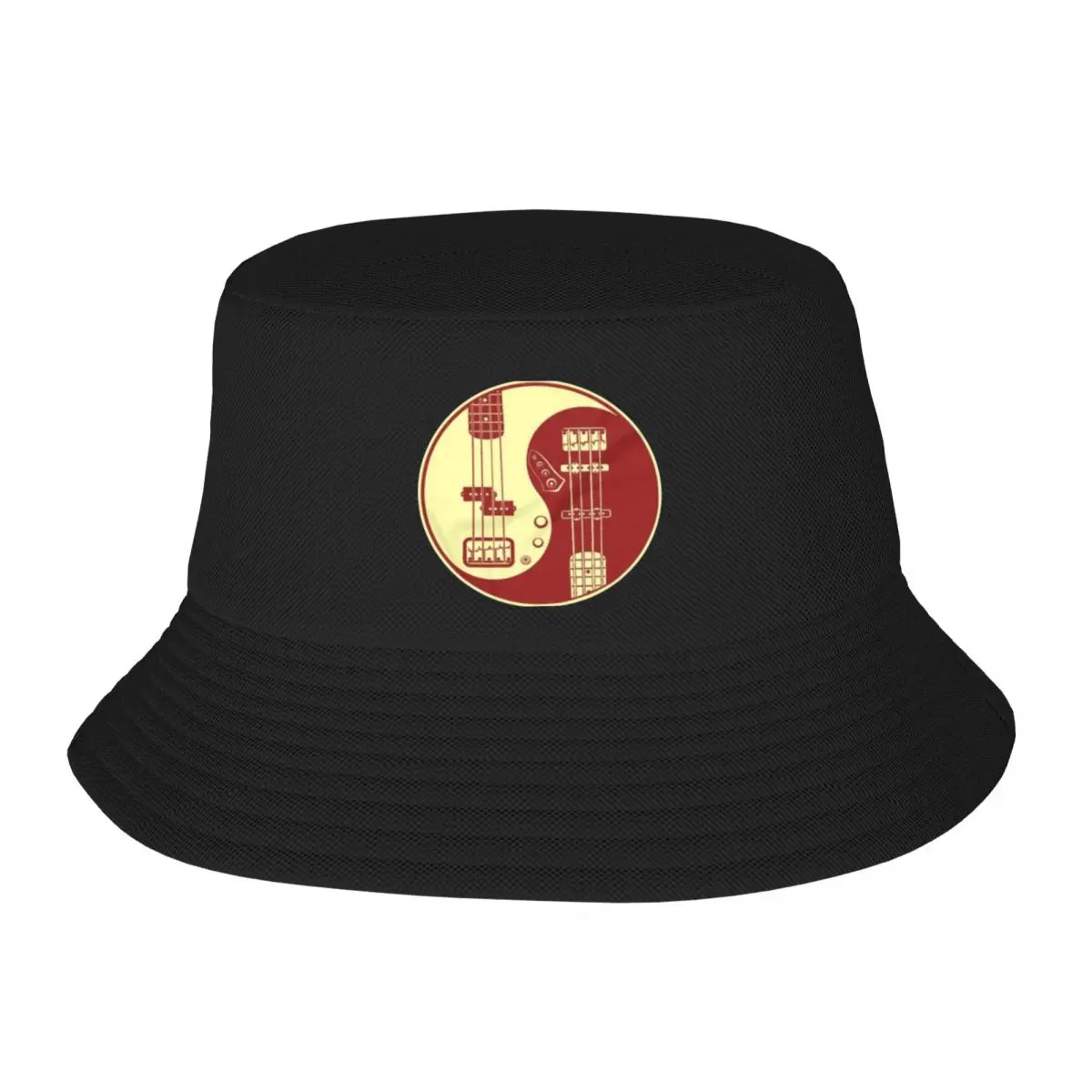 Yin Yang Bass Guitar, Bass Player Guitar Bucket Hat Custom Cap Hat Man Luxury For Women Men's