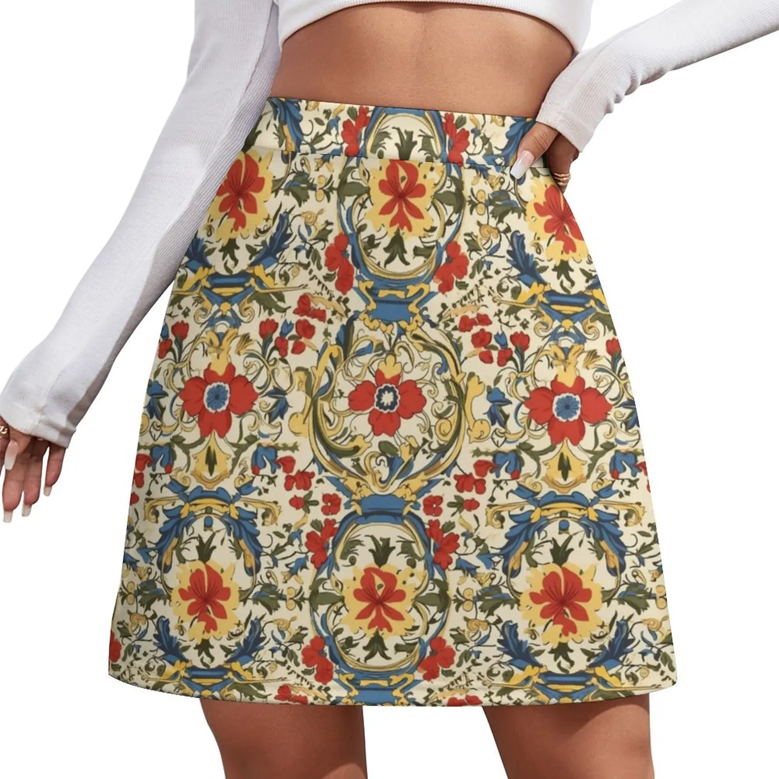 

Florentine Flora Mini Skirt Woman clothing korean luxury clothing Dresses