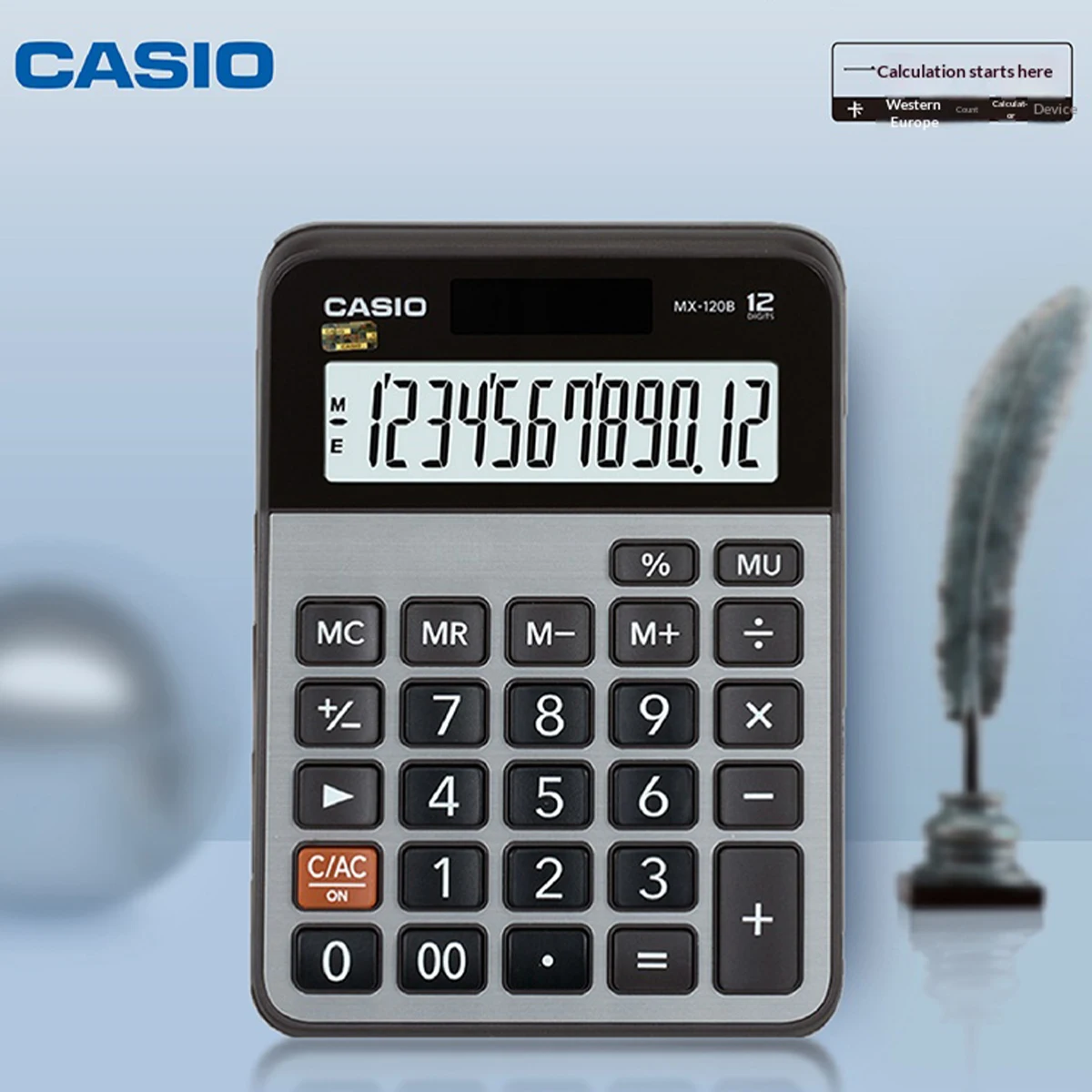 Casio MX-120B Business Office Solar Large Key Calculator for Finance, HR, Banking, Supermarket, Stationery, and Students
