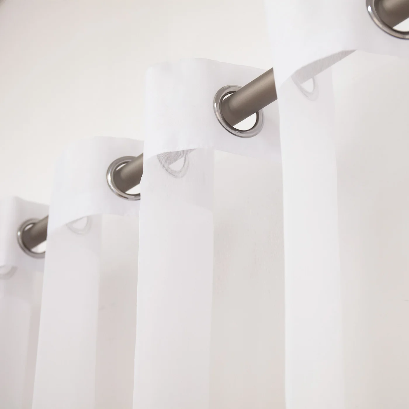 1PC White Sheer Curtain, Grommet Solid Color Drapes, Light Filtering, Soft Home Decor for Bedroom, Balcony, Holiday