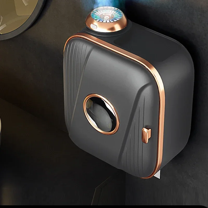 New Small Aromatherapy Toilet Tissue Box Toilet Paper Toilet Paper Placement Paper Roll Storage Rack Wall Mounted Hole Free