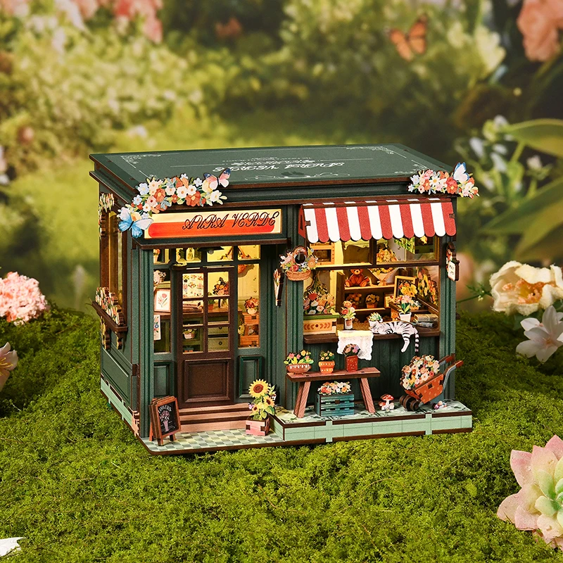 

DIY Miniature Dollhouse 3D Wooden Puzzle Book Nook Kit Mini House DIY Kit Romantic Valentine Gift Couple Coffee Table