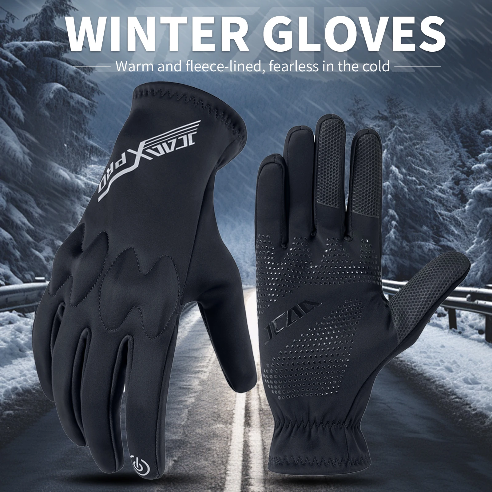 

Зимние перчатки с 3 пальцами и сенсорным экраном, ветрозащитные велосипедные перчатки, лыжные нескользящие теплые спортивные мотоциклетные походные перчатки с полным пальцем