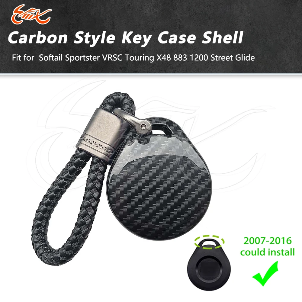 

Carbon style plastic Motorcycle Key Cover Case Shell Keys keychain Fit for XL883 X48 Glide Fat Boy 2007-2016