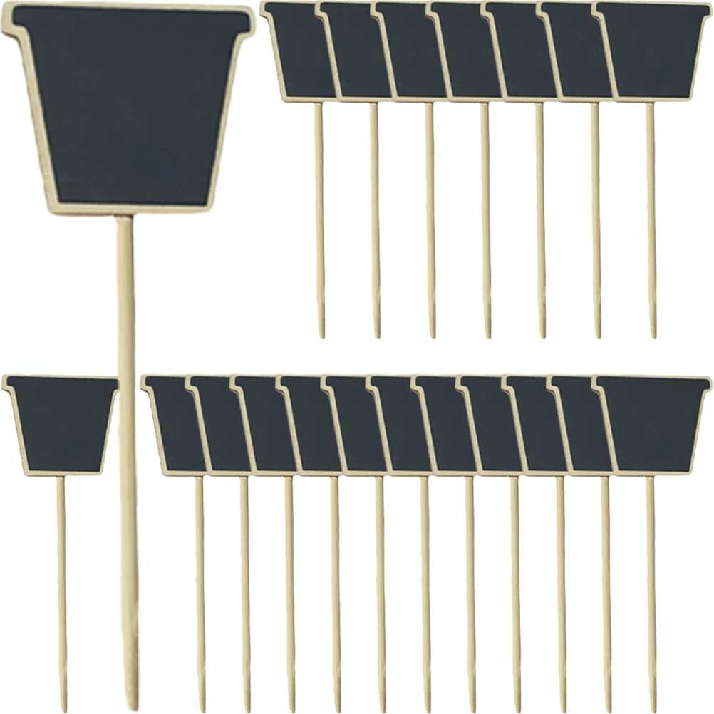 

20Pcs Wooden Chalkboard Signs Toothpick Mini Blackboard Plant Labels Lightweight for Buffet Party Decorations
