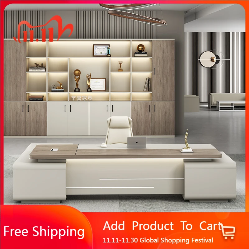 

Computer Executive Office Desk Design Cute European Nordic Organizers Office Desk Shelves Aesthetic Tavolo Commercial Furniture