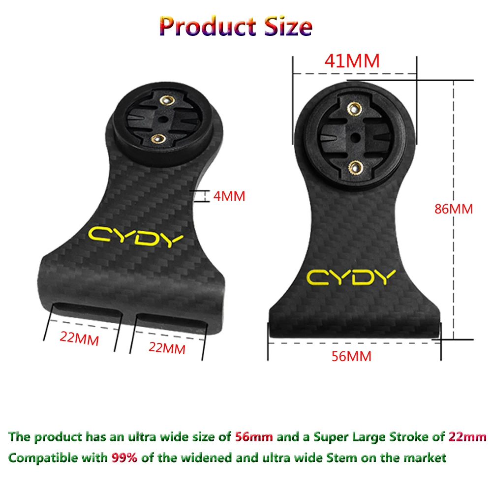 CYDY Carbon 3K Road Bicycle Computer Holder Garmin Edge Bryton Rider Whaoo Catey XOSS IGPSPORT MAGENE MTB Bike GOPRO Mount