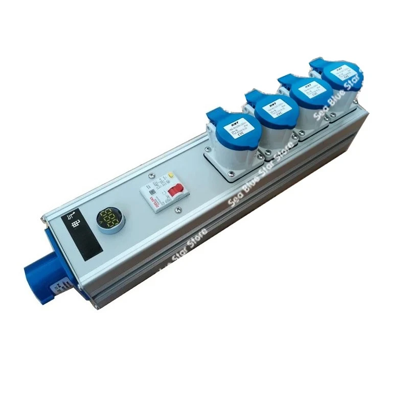 

Power box 4 outputs with empty stage performance 16 amps Aviation industry plug-in distribution box 220 input junction box
