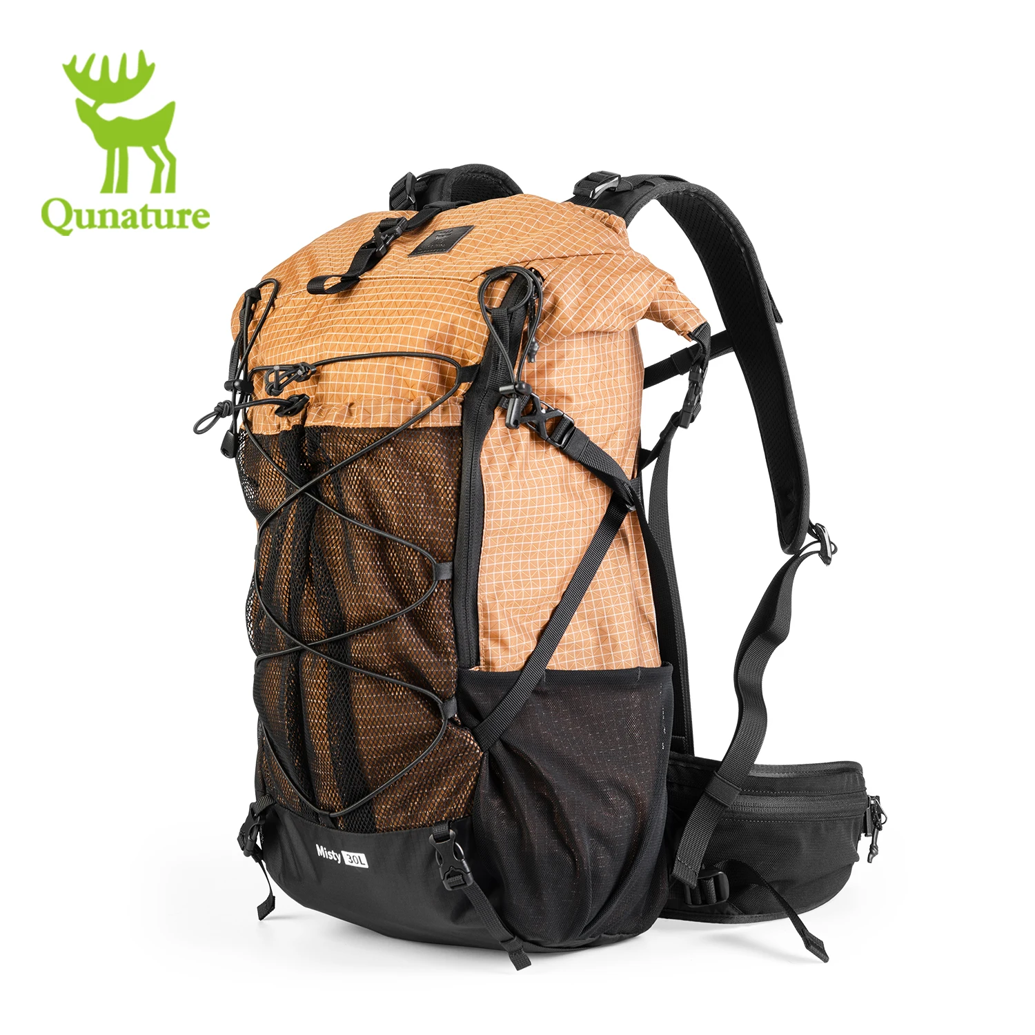 Qunature Leichter Rucksack, 35 l, wasserdicht, Wanderrucksack, für Herren und Damen, Outdoor, atmungsaktiv, Camping, Radfahren, Reisen, Trinkrucksack