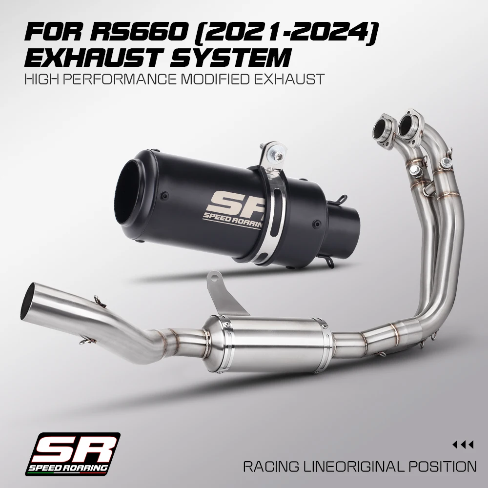 For RS660 RS-660 660 51mm Motorcycle Stainless Steel Performance Full Section Exhaust System Complete Kit (2021-2024 Years)