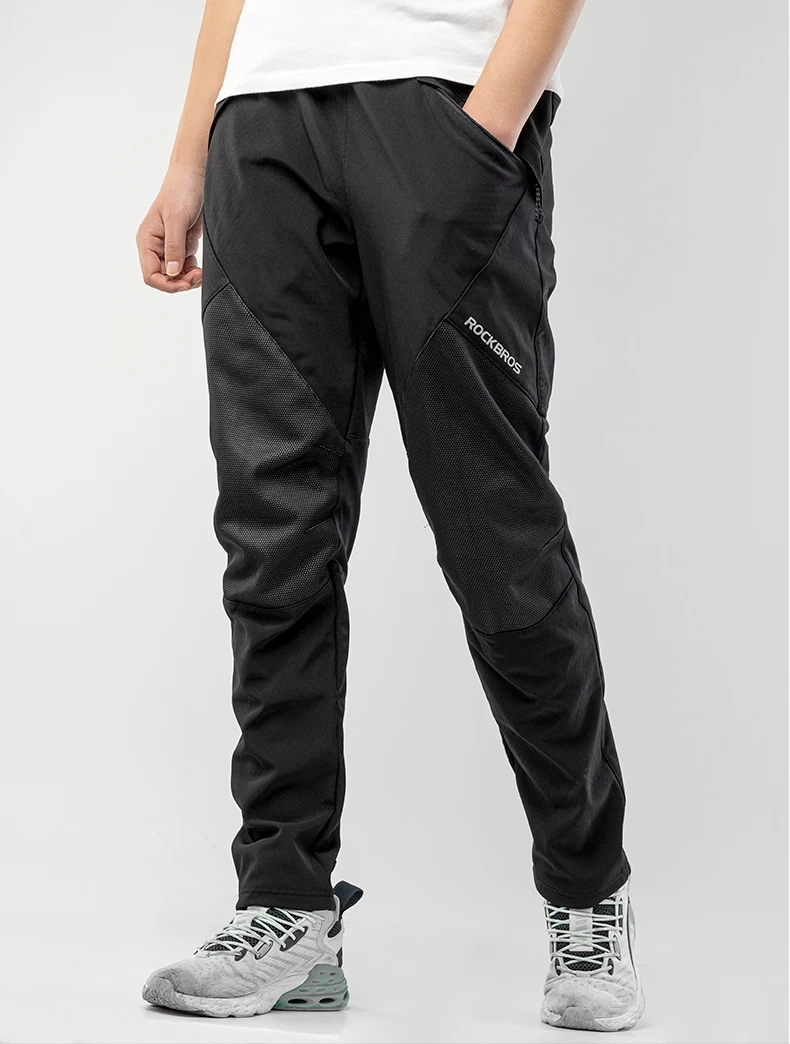 ROCKBROS Fahrrad Hosen Winter Fahrrad Lange Hosen Thermische Fleece Reflektierende Radfahren Hosen Warme Winddicht Männer Sport Hose EUR Größe – Detail 14
