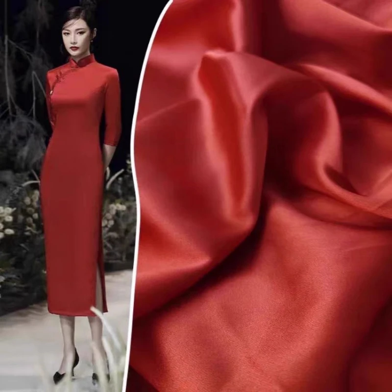 

Simulated Silk Acetate Satin Fabric with A Sense of Drape Ancient Hanfu Retro Dress Shirt Cheongsam Dress Pajama Fabric