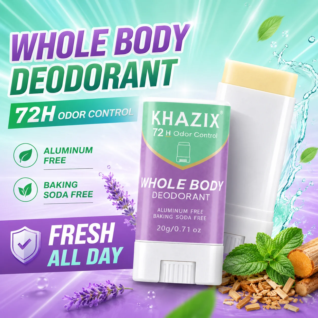 Underarm Deodorant Stick|Dual-Active Odor Fighting Formula|Shea Butter & Essential Oils Infused|Gentle Long-Lasting Freshness.Bo - view 2