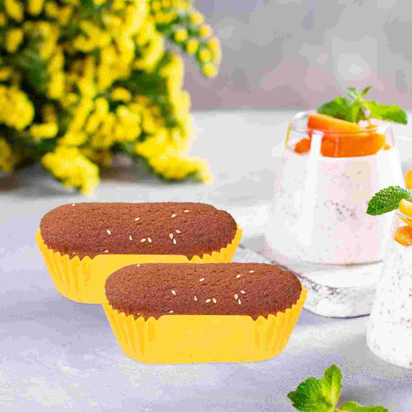 Cup Cake Loaf Tin Liners Bread Pans Holder Grease Proof Cupcake Oval Paper with Cover