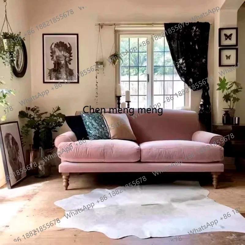 Samt-Wohnzimmersofas im europäischen Stil, waschbare italienische Bodenliege, Doppelcouch, Chaiselongue, Schlafzimmer-Lazy-Canape, Salon