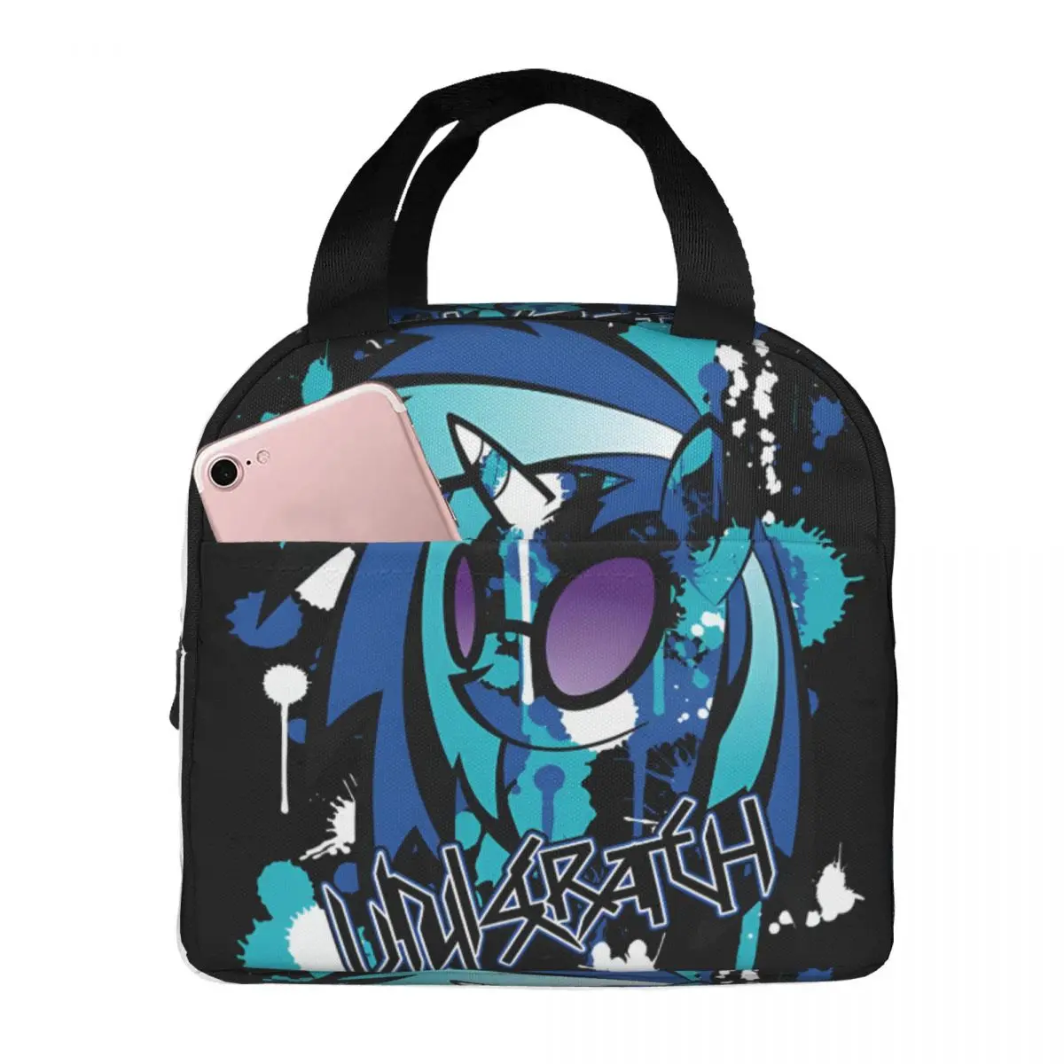 School Vinyl Zipper Closure Portable My Little Pony Food Bags Grils Lunch Bag