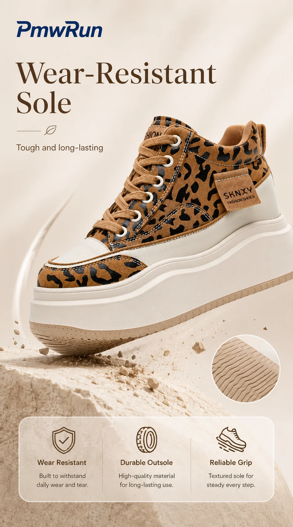 Trendige Mode-Leopardenstiefel für Damen PU-Leder Wasserdichte Herbststiefel für Frauen Höhenerhöhende Streetwear Damenstiefel – Detail 12