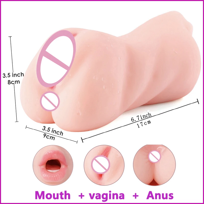 3 IN 1 Sex Toys Masturbation For Men Deep Throat Artificial Real Pussy Oral Male MasturbatorBlowjob Realistic Rubber Vagina