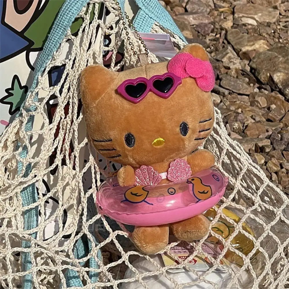 Kawaii سانريو مرحبا كيتي أفخم قلادة الأزرق الداكن هاواي بيكيني المفاتيح الكرتون على ظهره اكسسوارات الديكور هدية عيد ميلاد