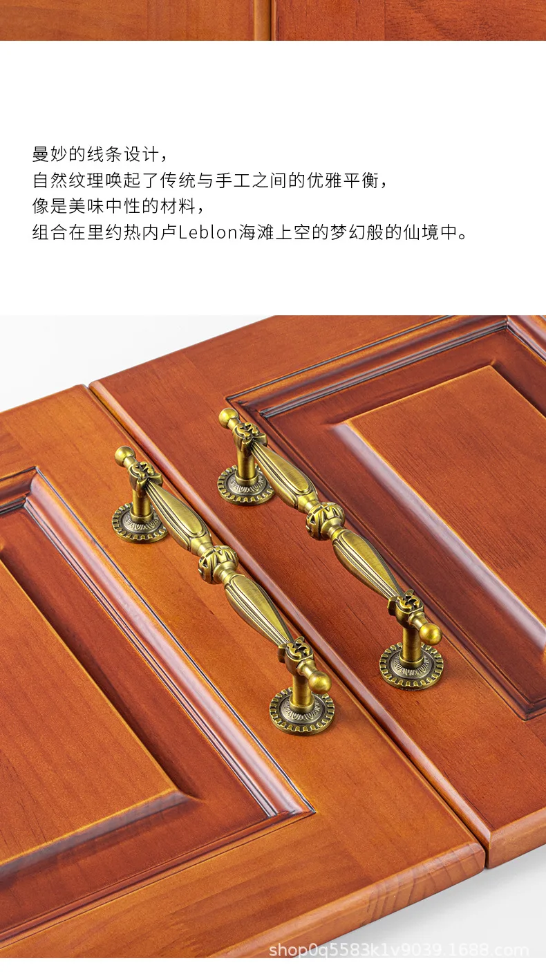 Antiker Bronze Massivmessing Küchenschrankgriff Vintage Kleiderschrankgriff Einloch-Schuhschrank-Schubladenknöpfe Möbelgriffe – Detail 8