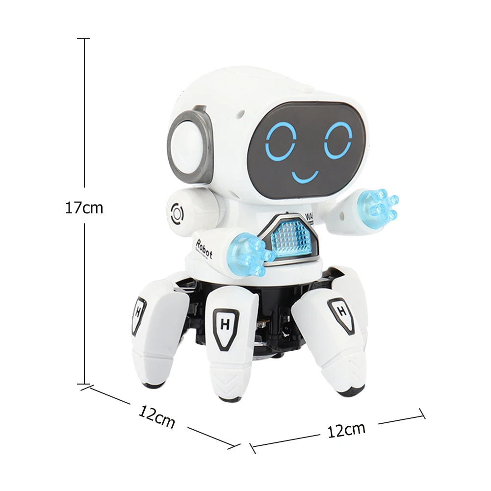 Dance Music 6 Claws Electronic Robot Doll Smooth with Music Light Noisy Rotatable Walking Robot Toy Birthday Gift For Children