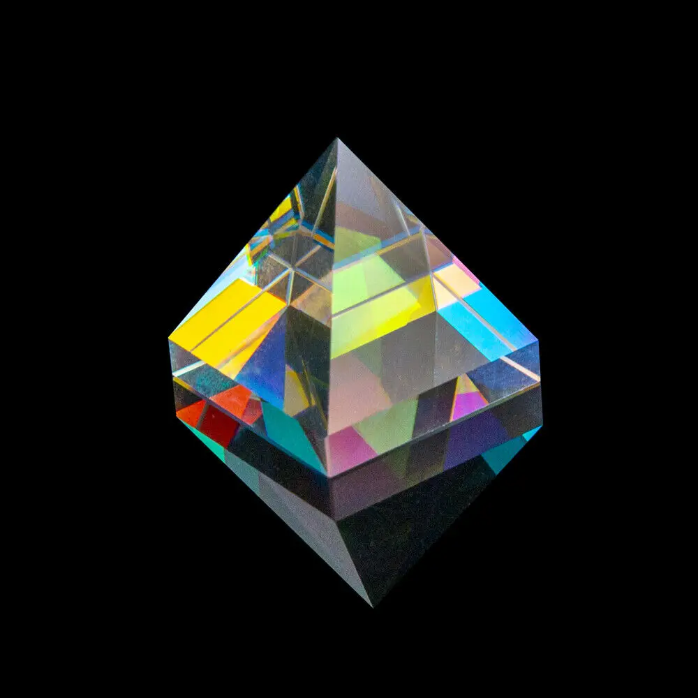 1pc Rainbow Optical Glass Crystal Pyramid Prism Cube Prism for Decorative Education