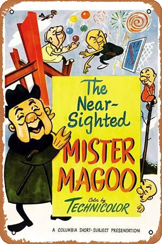 Metal Tin Sign 8 X 12 Inch - The Nearsighted Magoo - Poster Metal Plaque Cafe, Bar, Home Wall Decor, liguihan02976