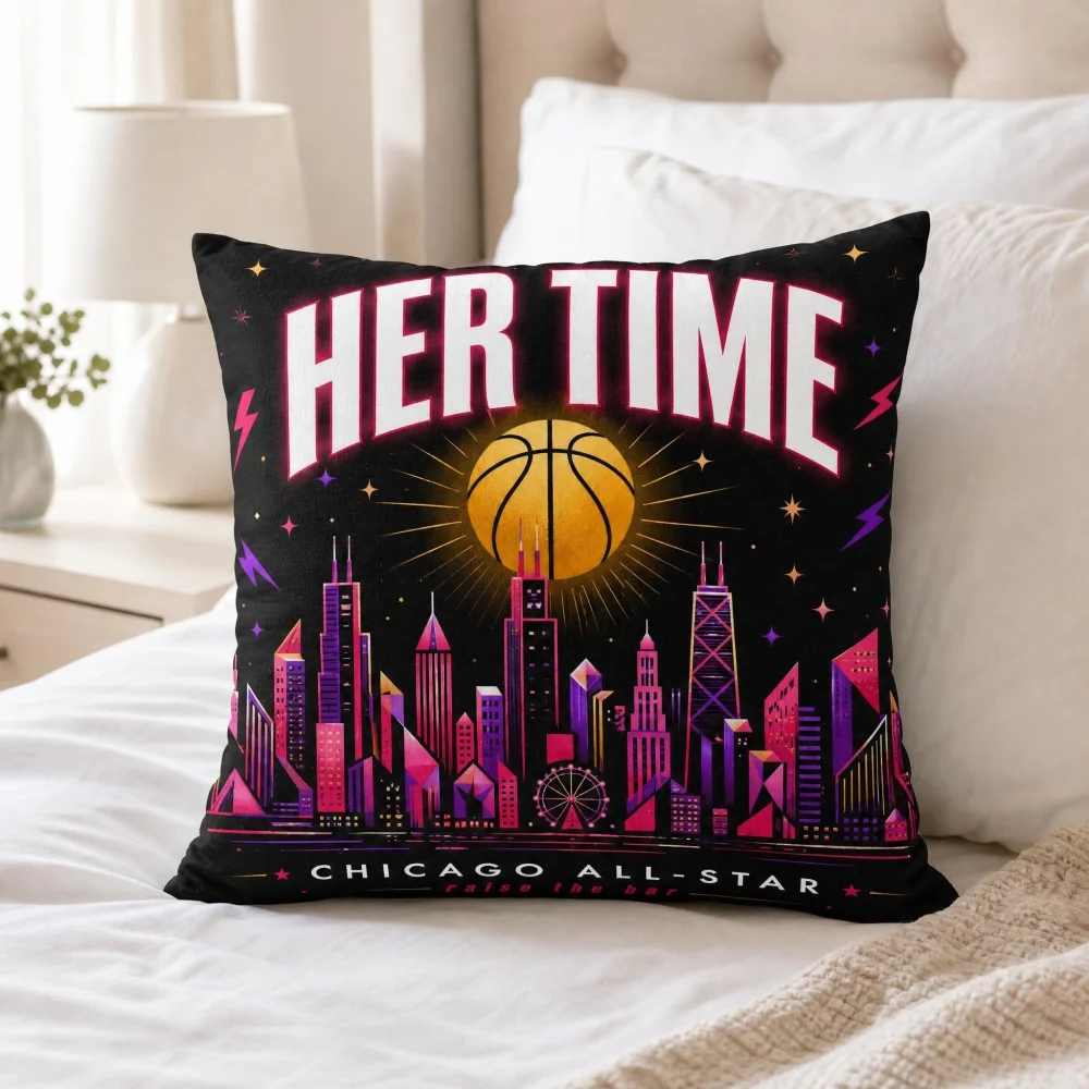 Basketball Silhouette Print Full Throw Pillow With Insert Soft Square Sports Teen Boy Girl Bedroom Sofa Decor Cushion