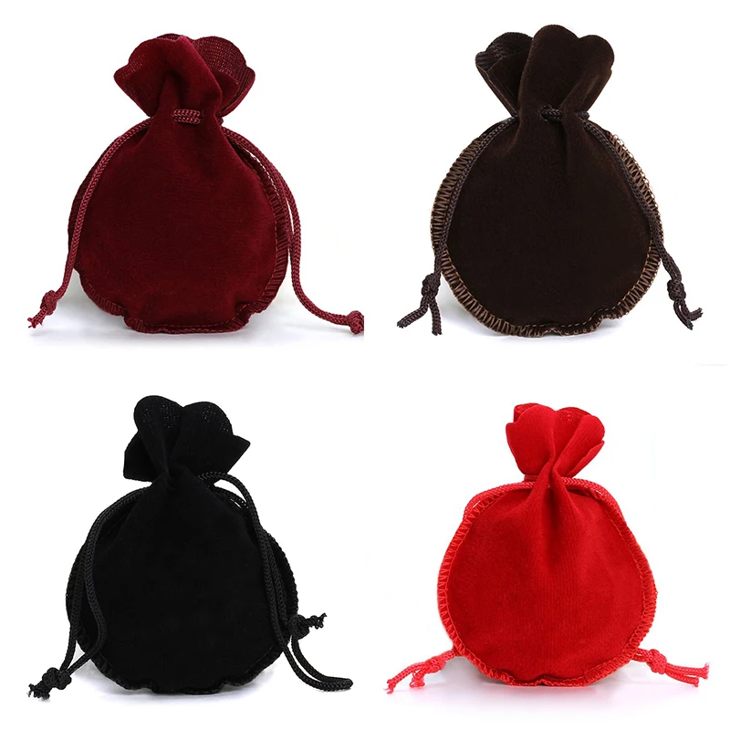 10pcs Calabash Drawstring Bags Velvet Pouch For Jewelry Making Sachet Gift Wedding Party Packages Bead Container Storage