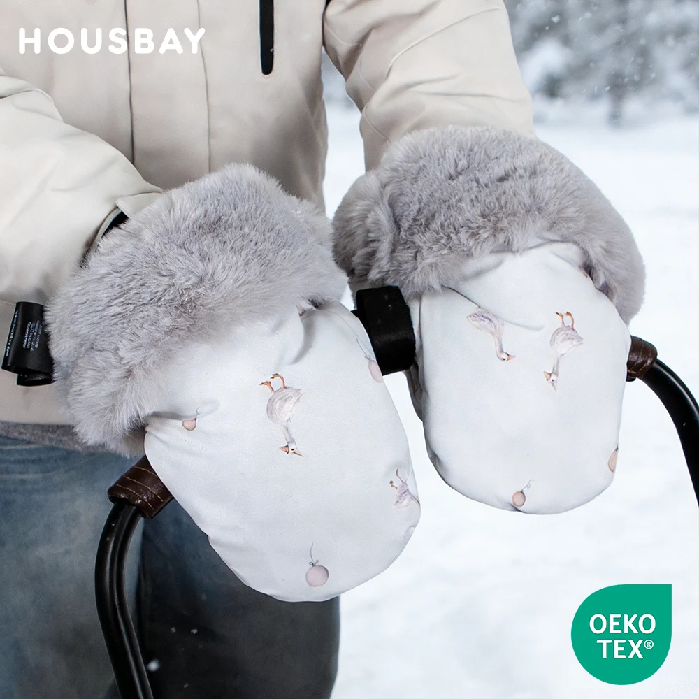 

1 пара перчаток для родителей, зимние теплые перчатки с защитой от мороза, ветрозащитные перчатки, более толстые универсальные аксессуары для детских колясок