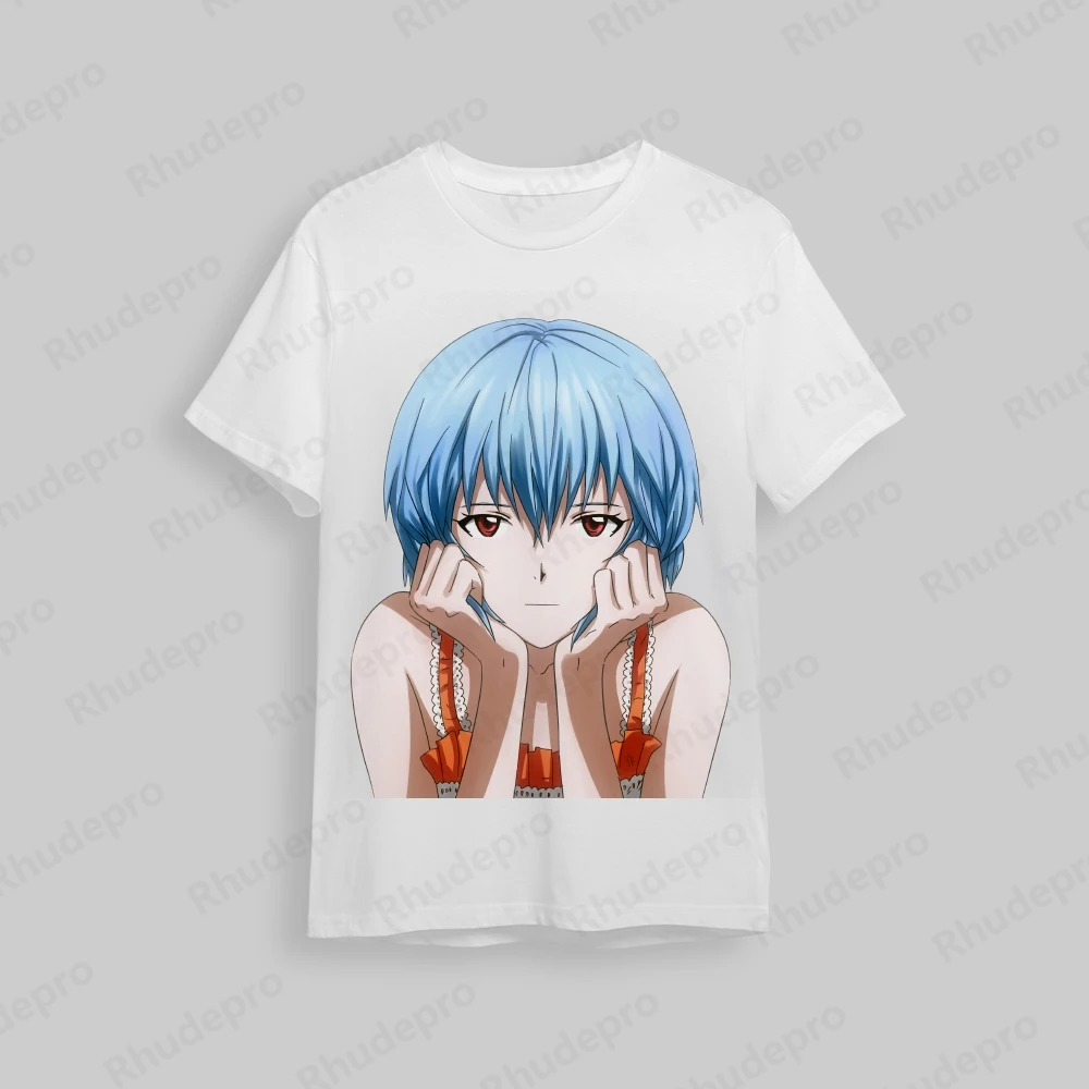 Camiseta Neon Genesis Evangelion masculina, cosplay streetwear, tops de manga curta, roupas novas, roupas da moda, presente, Y2k, 2024