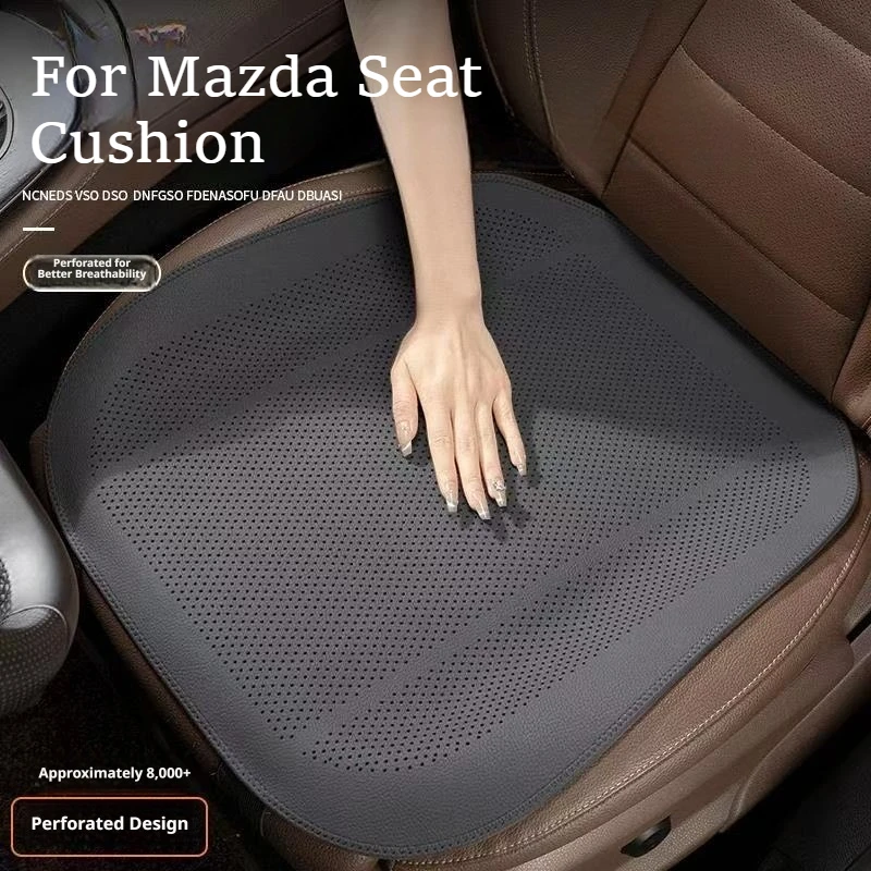 Nappa Leather Car Seat Cushion for Mazda 3 6 CX-5 CX-30 CX-50 CX-90 MX-5 Soft Breathable Car Seat Cover All Season Accessories