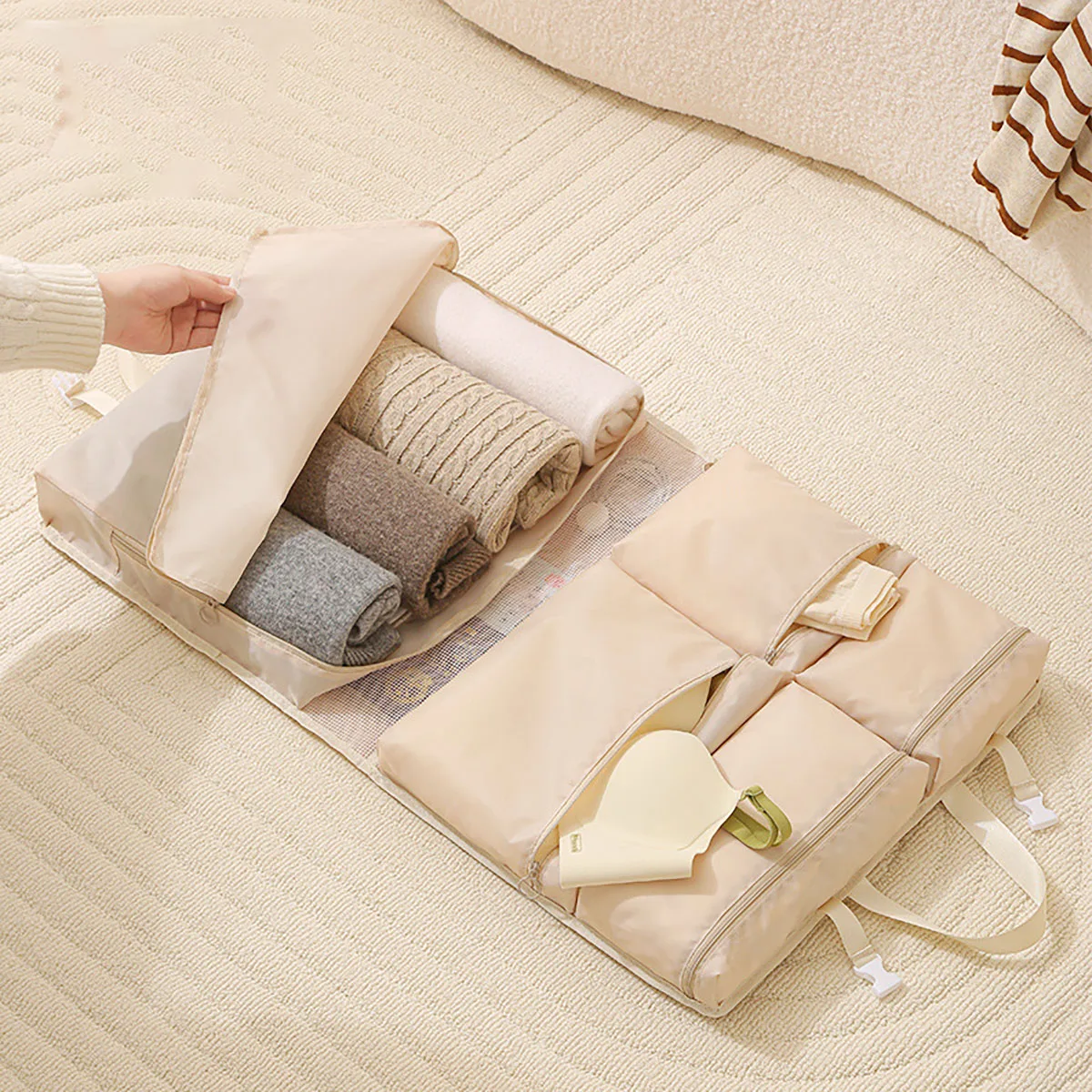 حقيبة معلقة عصرية متعددة الأقسام، حقيبة سفر قابلة للطي من قماش أكسفورد #1